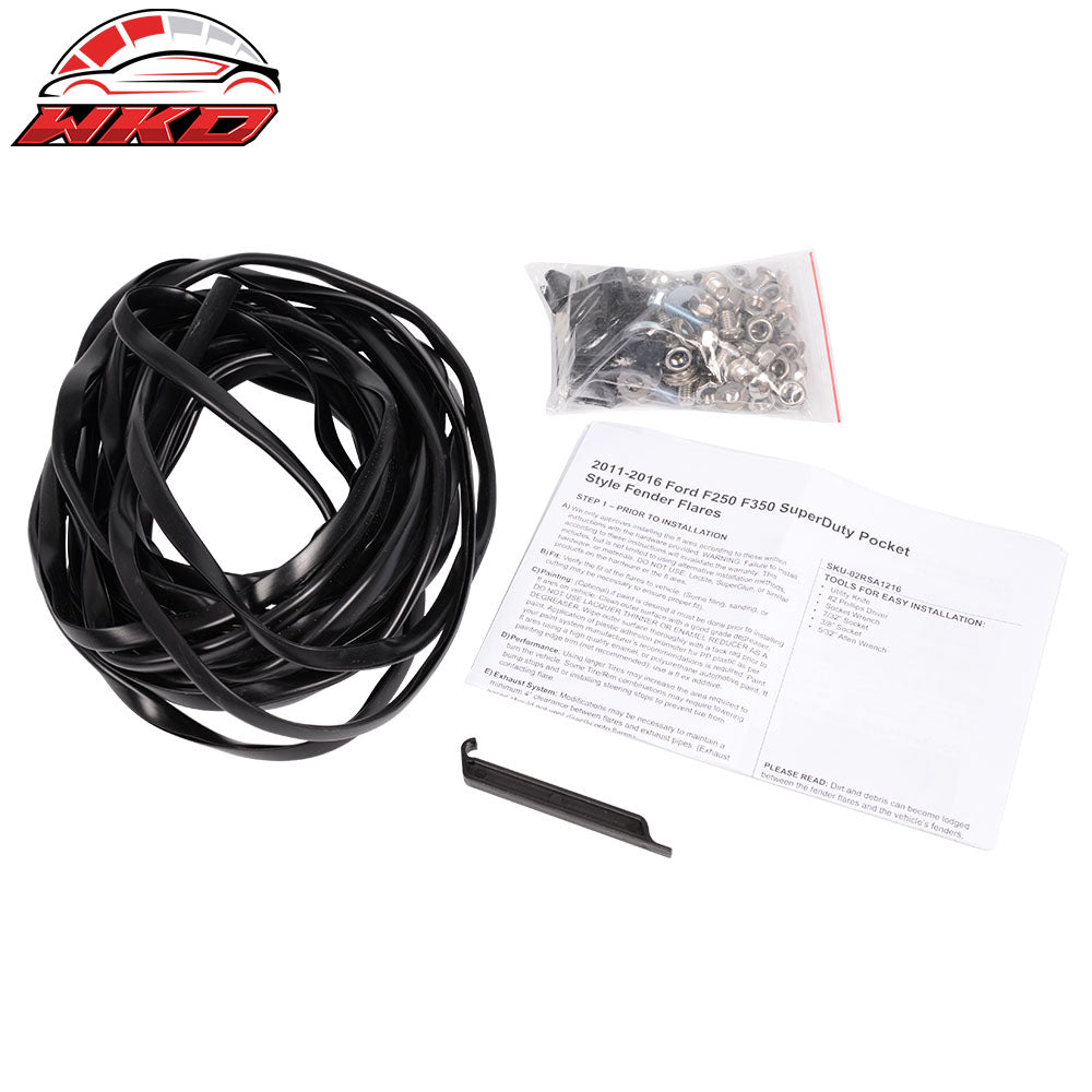 Fits 11-16 Ford F-250 F-350 Super Duty Pocket Rivet 81.8"/98" Fender Flares PP