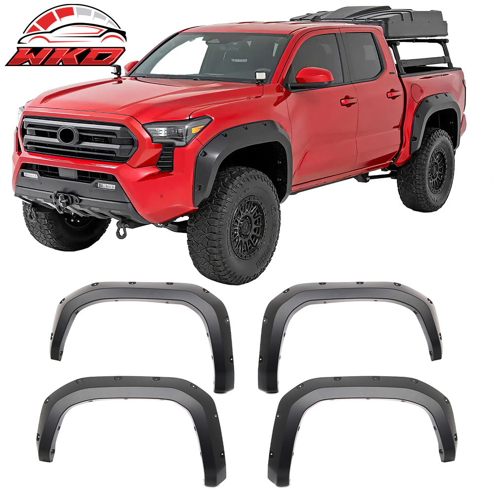 Fits 24-25 Toyota Tacoma Fender Flares Pocket Style Wheel Arch Cover PP 4PC Trim