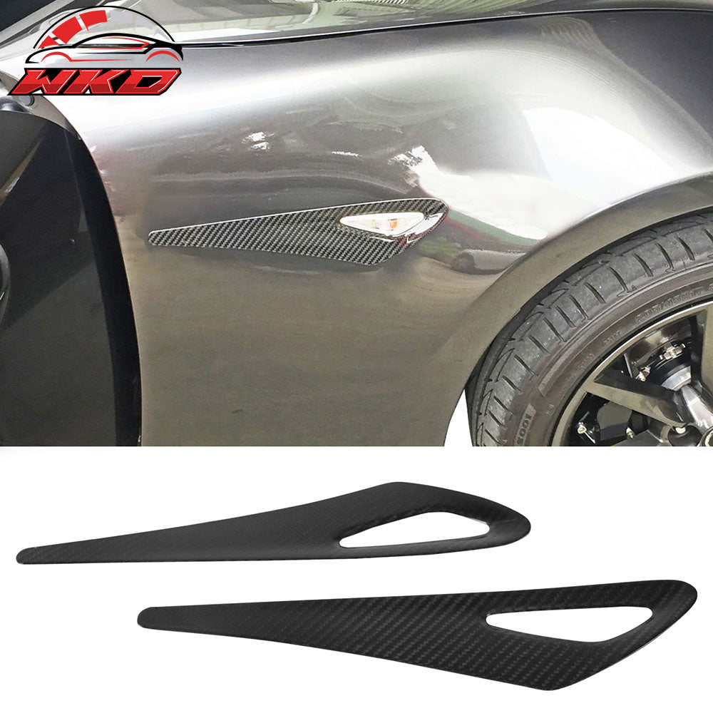 Fits 16-25 Mazda MX-5 Miata Carbon Fiber Exterior Side Fender Light Cover Trim