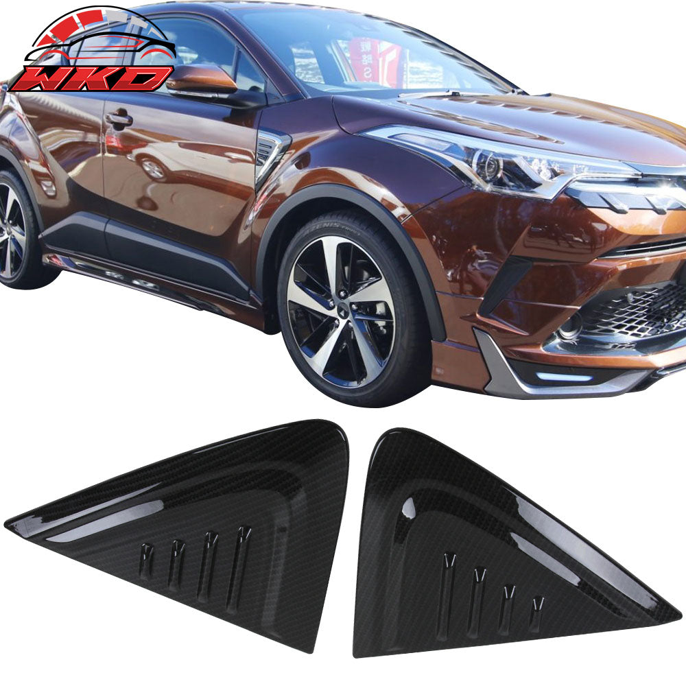 Fits 17-18 Toyota CHR C-HR Side Air Vent Fender Cover Trims Carbon Fiber Print