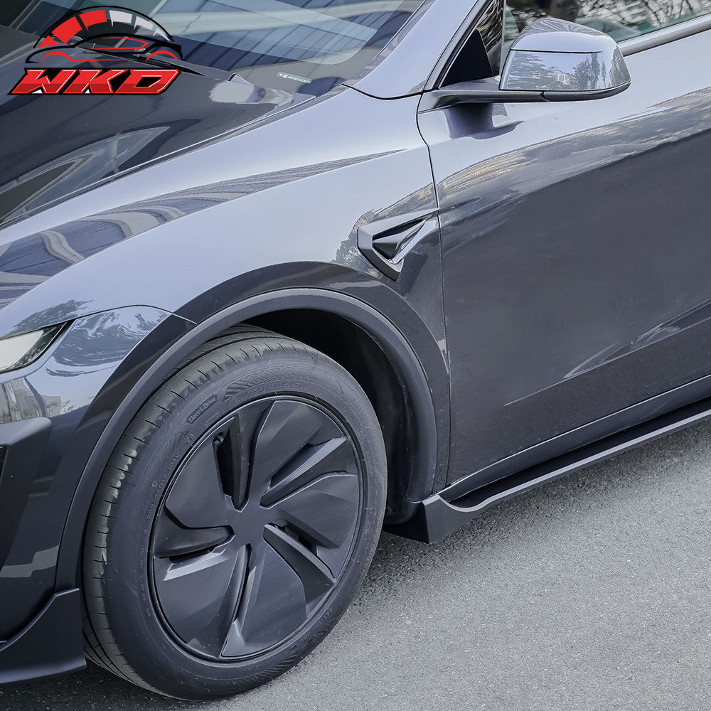 Fits 25-26 Tesla Model Y Juniper Side Fender Trim Matte Black Vent ABS Decor 2PC