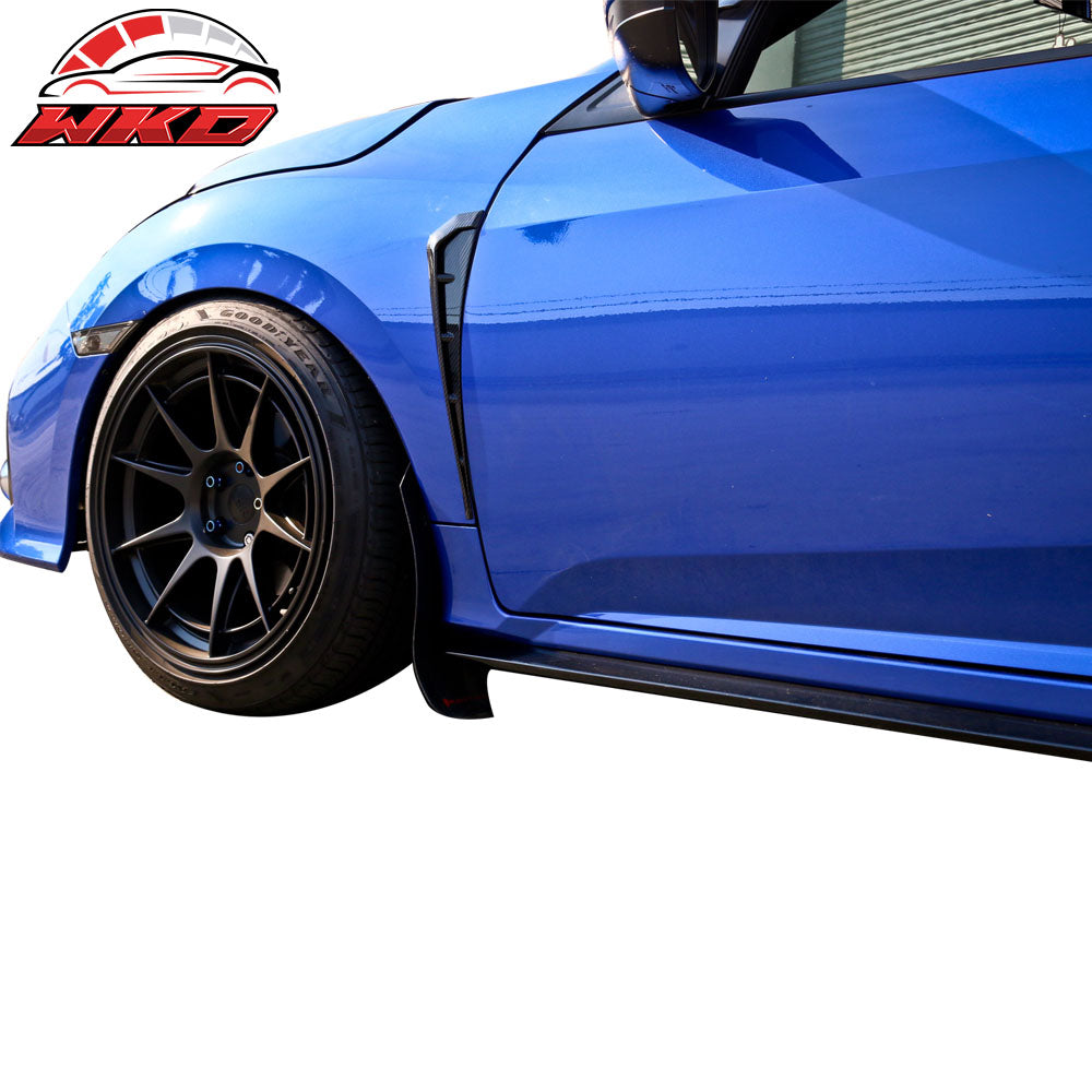 Fits 16-21 Honda Civic 10th Gen Fender Vents Front Pair Carbon Fiber Print