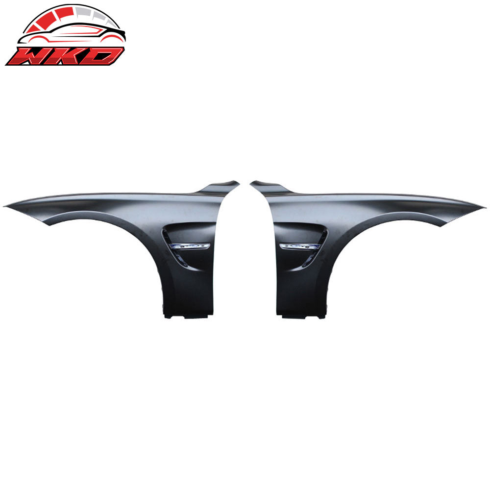12-18 F30 M3 M4 Style Metal Fenders + Chrome Side Vent Unpainted | Wholesale