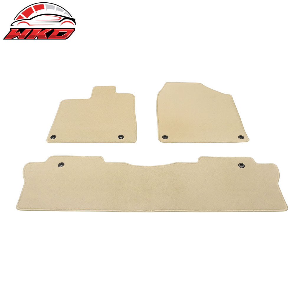 For 17-25 Honda Ridgeline Anti-Slip Front Rear Floor Mat Carpet Nylon 3PCS Beige