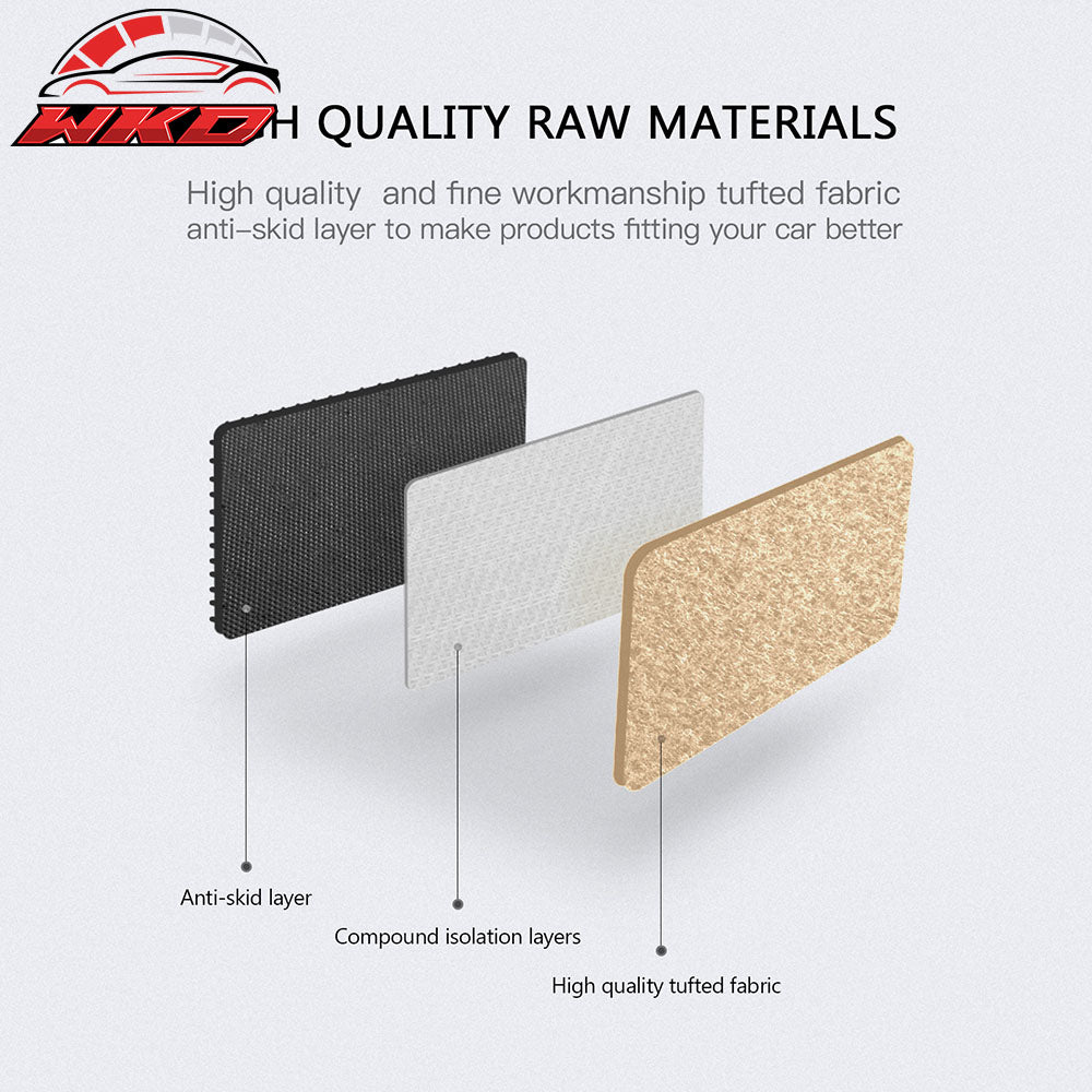 For 17-25 Honda Ridgeline Anti-Slip Front Rear Floor Mat Carpet Nylon 3PCS Beige