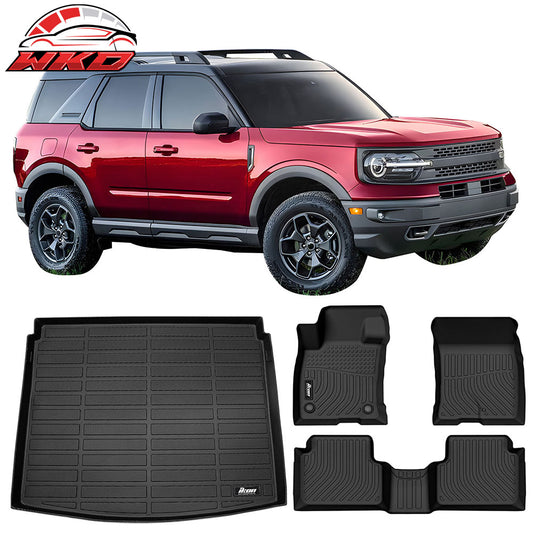 2021-25 Ford Bronco Sport 3D Floor Mats Carpets & Rear Trunk Cargo Liner TPE | Wholesale