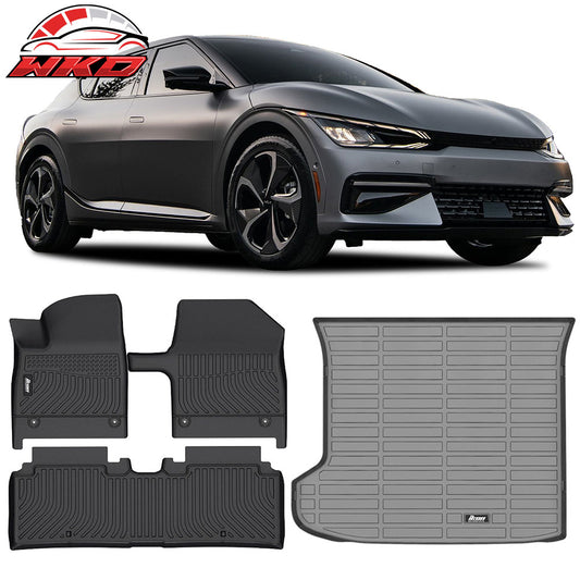 2022-24 Kia EV6 All Weather 3D Molded Floor Mats Carpet Liner + Trunk Mat TPE | Wholesale
