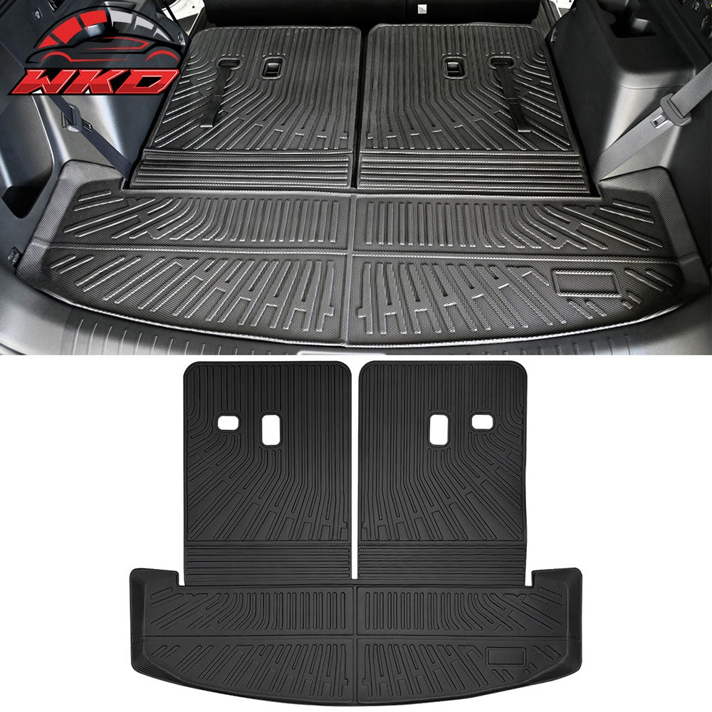 Fits 24-25 Hyundai Santa Fe 6/7 Seats Non-Slip Floor Mats + Trunk Mat Liner TPE