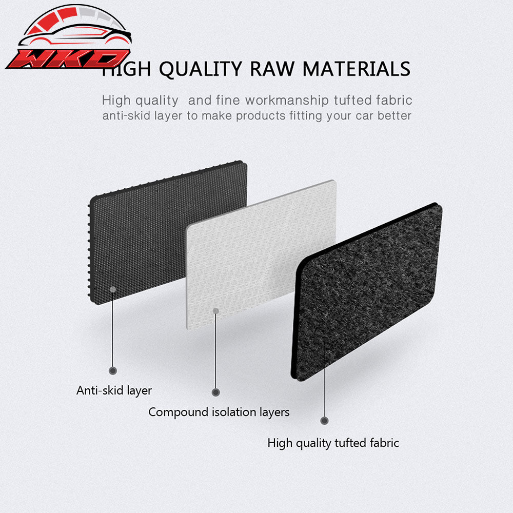 Fits 08-13 Infiniti G37 Coupe Floor Mats Front & Rear 3PC Black Nylon