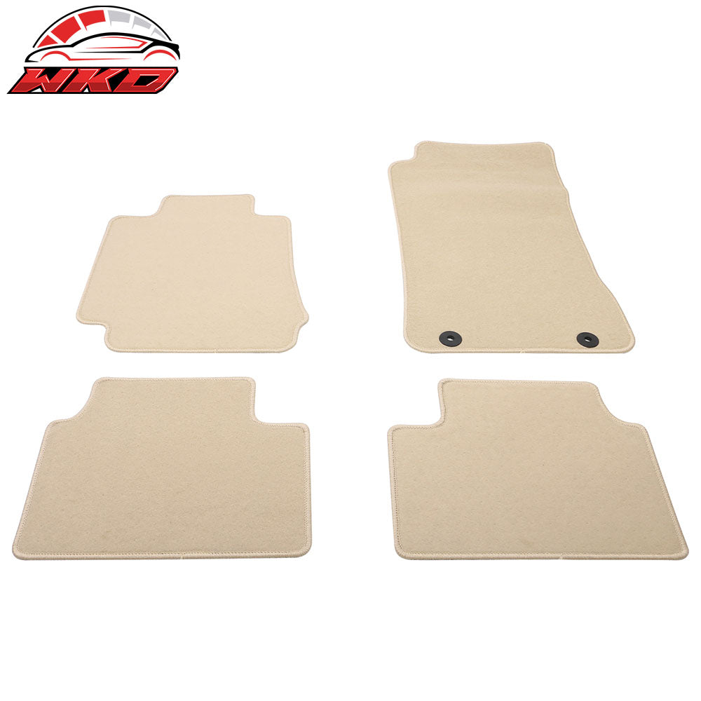 Fits 17-24 Alfa Romeo Giulia Anti-Slip Front Rear Floor Mats Nylon 4PCS - Beige