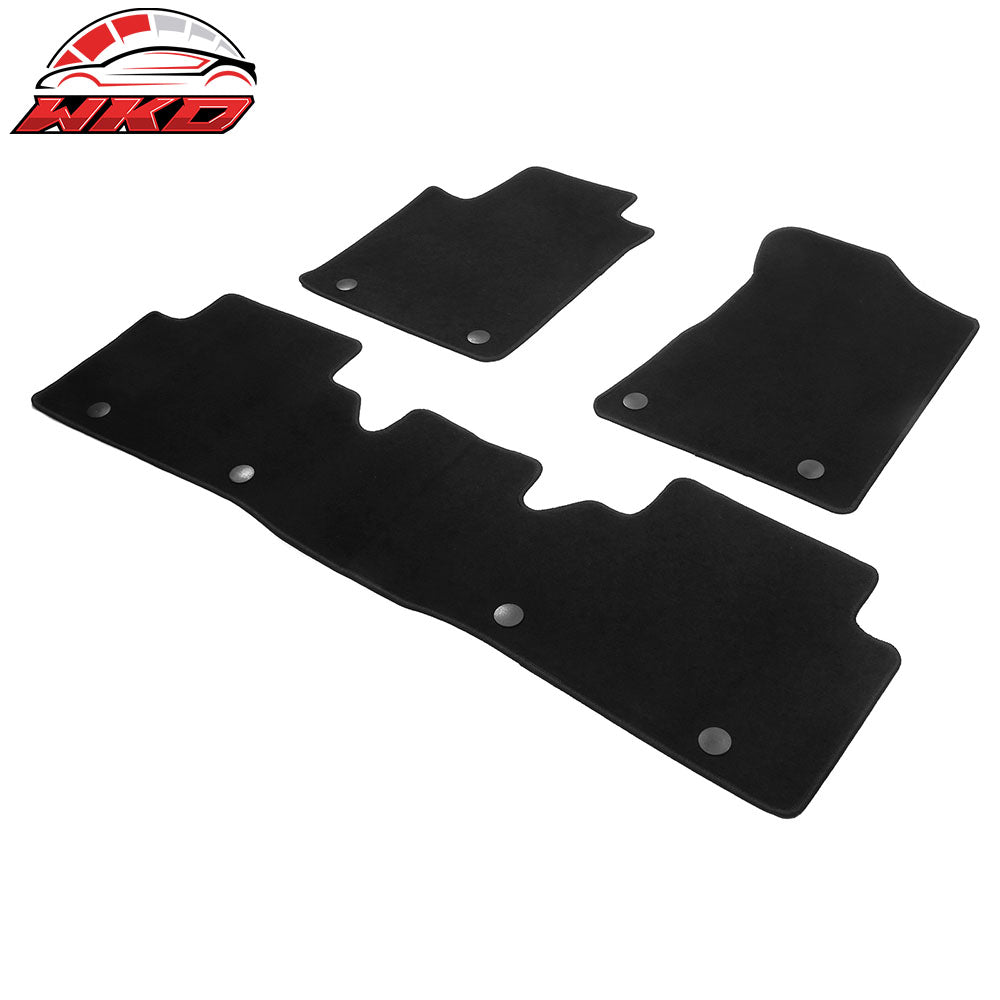 Fits 17-23 Nissan Armada QX80 Anti-Slip Front Rear Floor Mats Nylon 3PCS - Black
