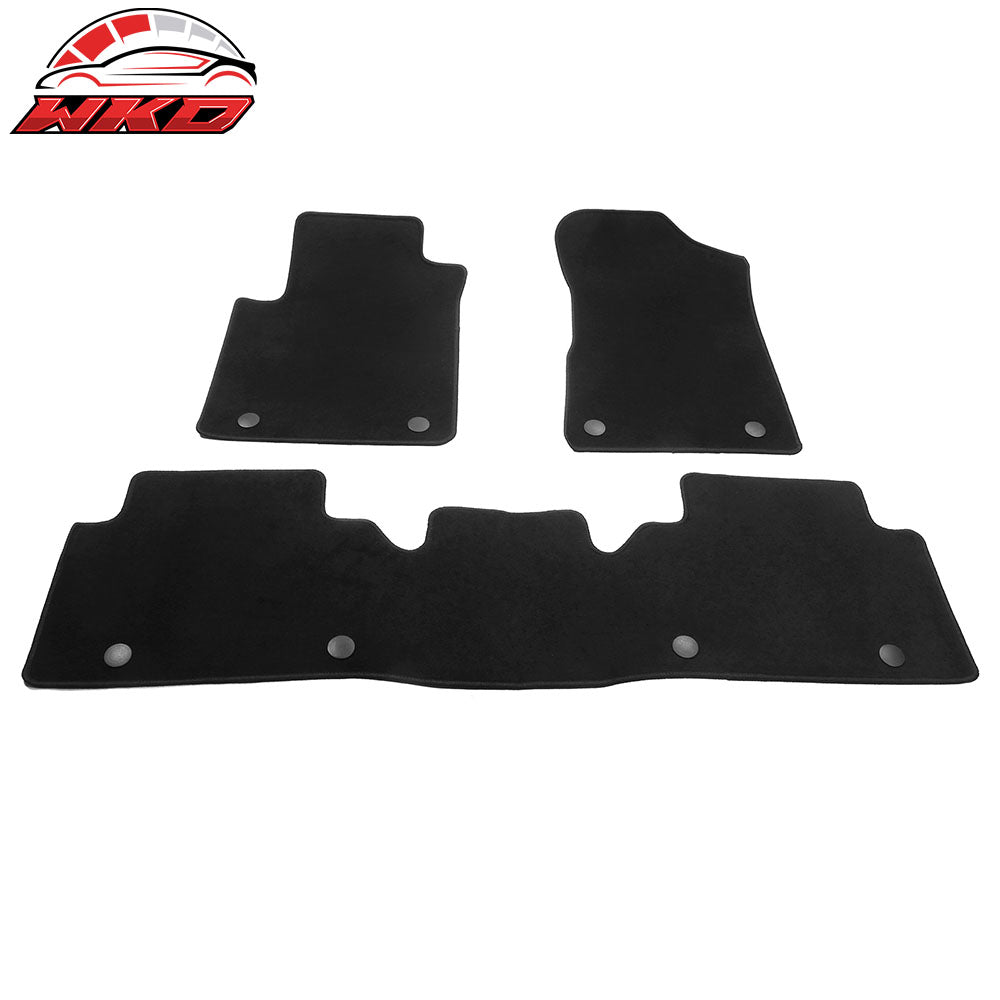 Fits 17-23 Nissan Armada QX80 Anti-Slip Front Rear Floor Mats Nylon 3PCS - Black