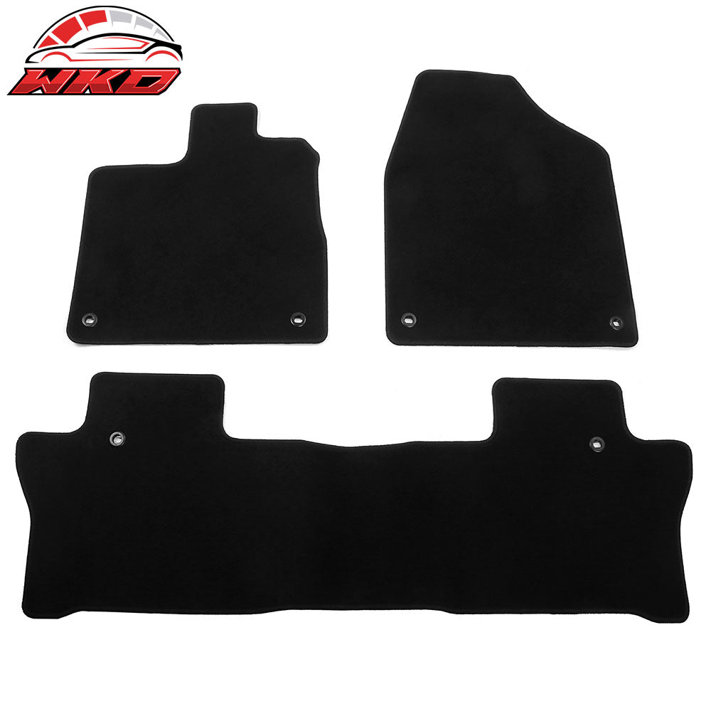 2019-24 Honda Passport & 2016-22 Pilot Anti-Slip Floor Mats Nylon 3PCS - Black | Wholesale