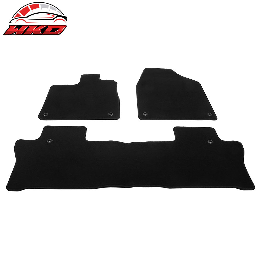 Fits 19-24 Honda Passport & 16-22 Pilot Anti-Slip Floor Mats Nylon 3PCS - Black