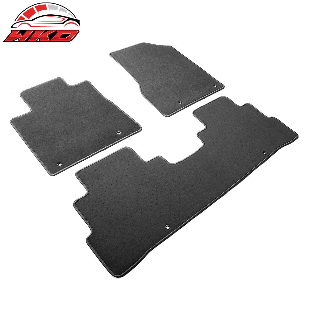 Fits 15-24Ā Nissan Murano Anti-Slip Front Rear Floor Mats Carpet Nylon 3PCS Gray
