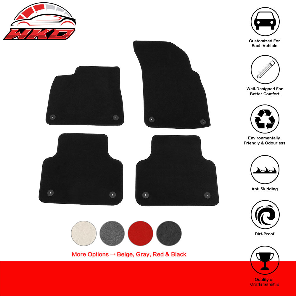 Fits 17-25 Audi Q7 SQ7 & 19-25 Q8 SQ8 RSQ8 4PCS Floor Mats Carpets Nylon Black