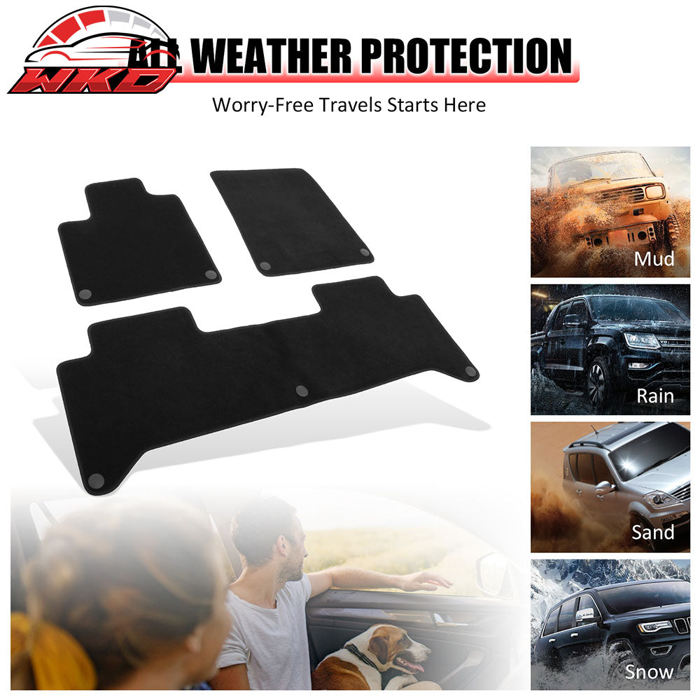 Fits 22-25 Rivian R1T Anti-Slip First Second Row Floor Mats Carpets Nylon 3PCS