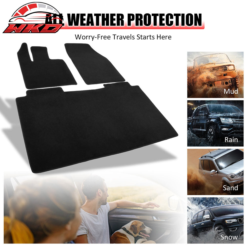 Fits 24-25 Tesla Cybertruck Anti-Slip First Second Row Floor Mats Carpets Nylon