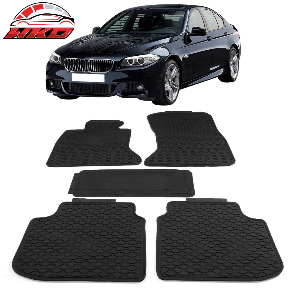 11-16 F10 Sedan Heavy Duty Black Latex Floor Mats Front & Second Row FOR: (BMW)