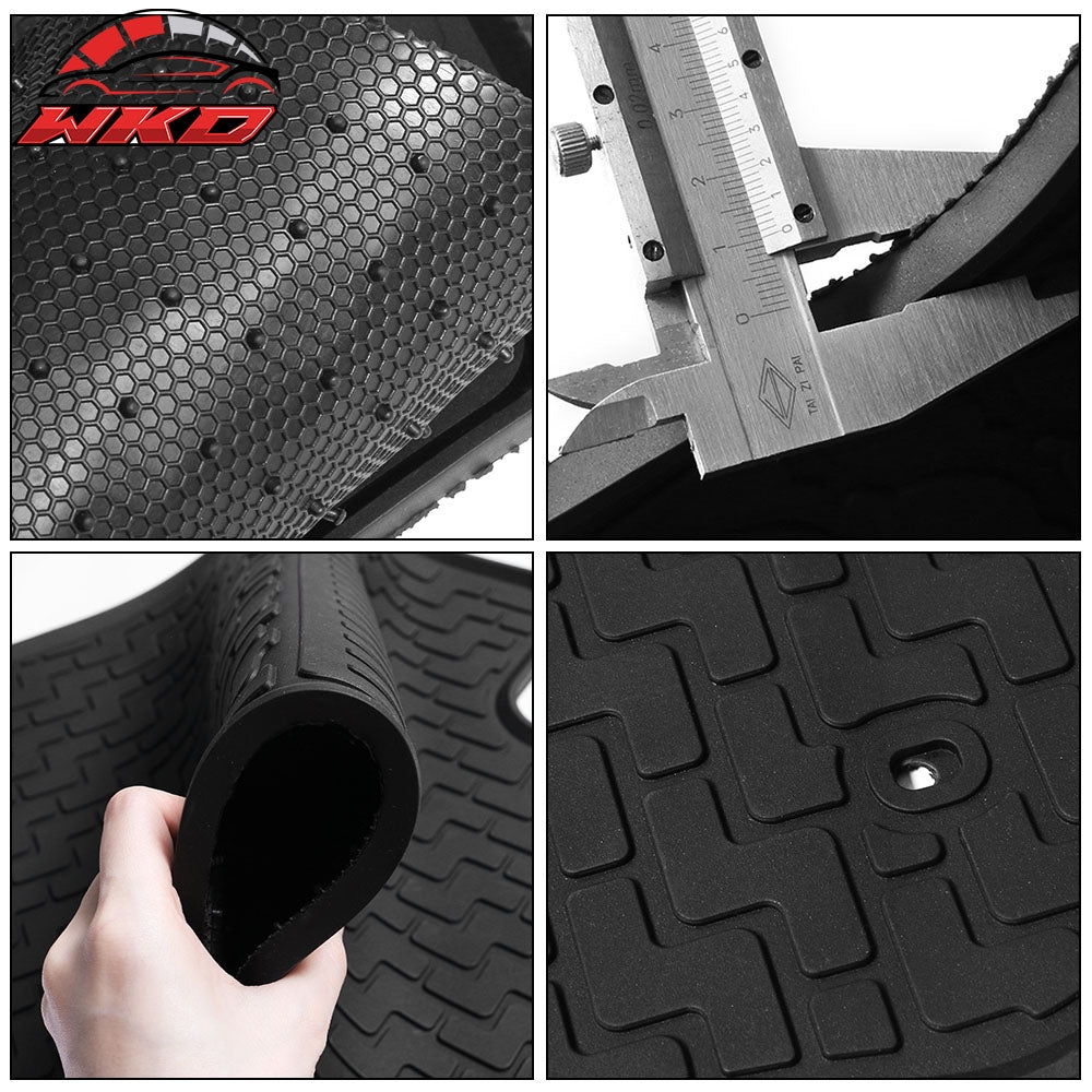 Fits 12-16 Honda CR-V CRV Heavy Duty Black Latex Floor Mats Front & Second Row