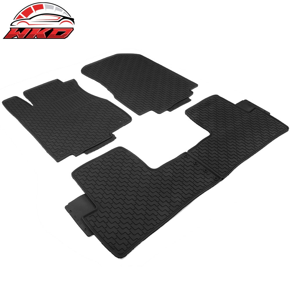 Fits 12-16 Honda CR-V CRV Heavy Duty Black Latex Floor Mats Front & Second Row