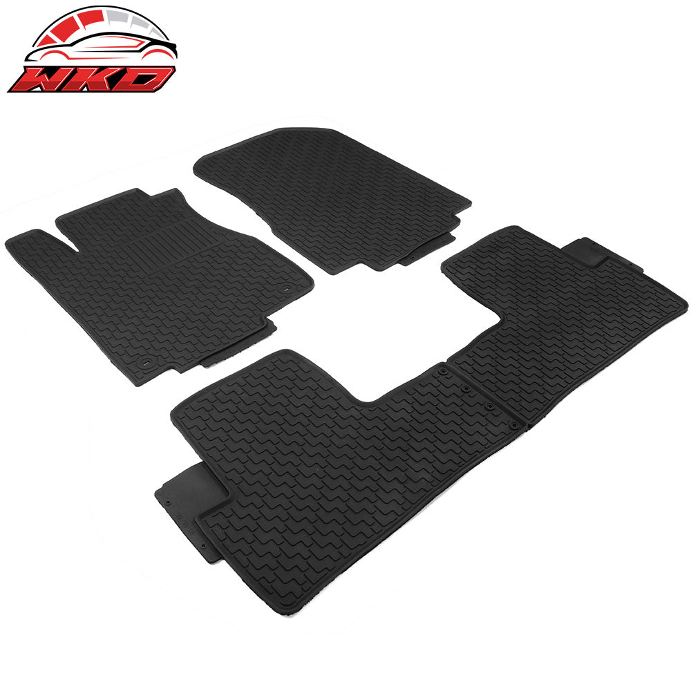 Fits 12-16 Honda CR-V CRV Heavy Duty Black Latex Floor Mats Front & Second Row