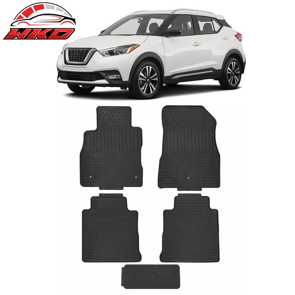 Fits 18-24 Nissan Kicks 5PC Heavy Duty Black Latex Floor Mats All Weather Carpet