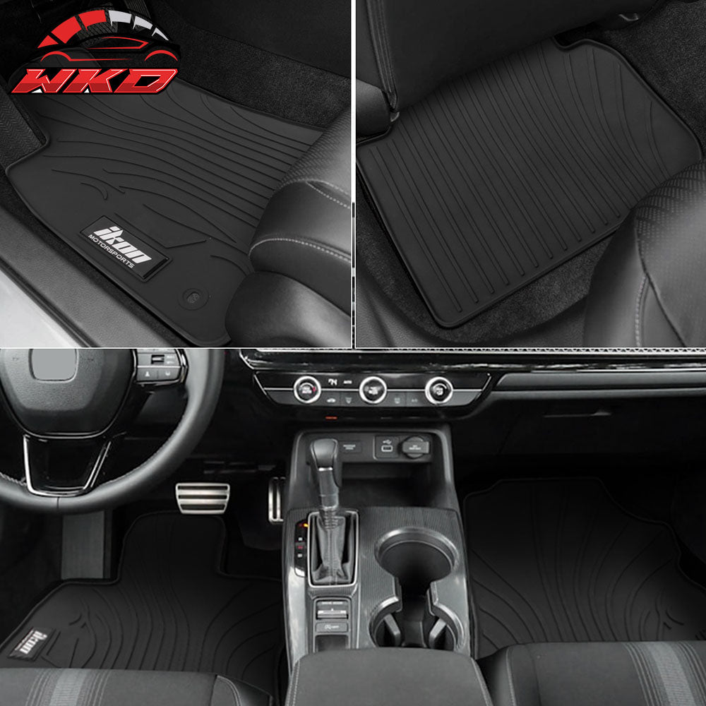 Fits 22-25 Honda Civic/Acura Integra Latex Floor Mats All Weather Black Carpets