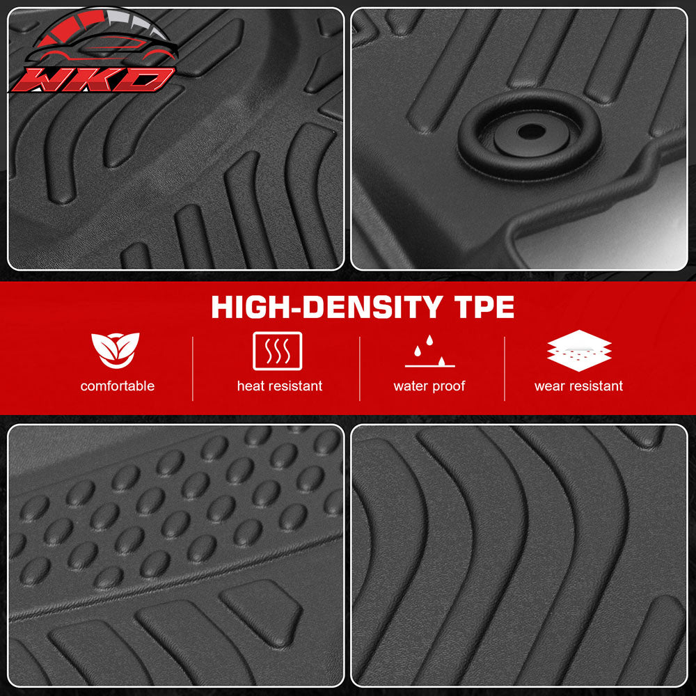 Fits 12-24 Ram 1500 2500 3500 Crew Cab Floor Mat Heavy Duty 3D Molded Carpet TPE