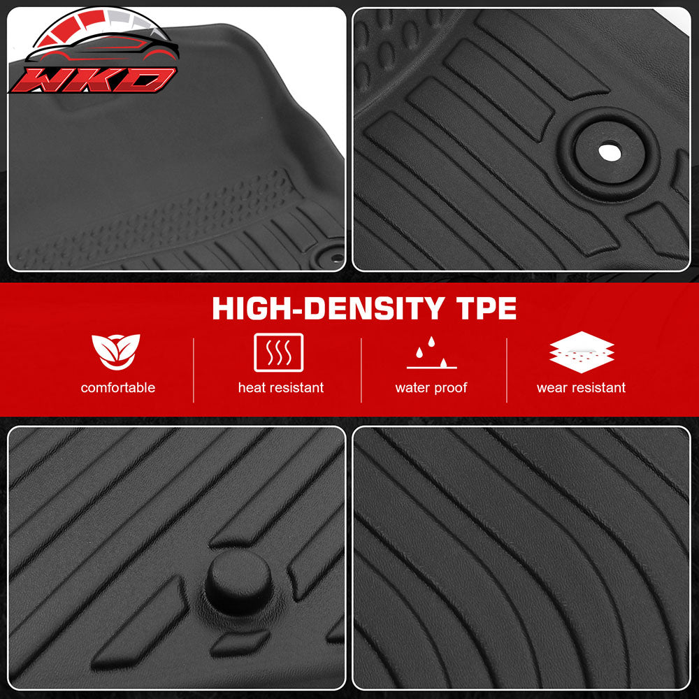 Fits 19-24 Ram 1500 Crew Cab All Weather 3D Molded Floor Mats Carpets Liner TPE