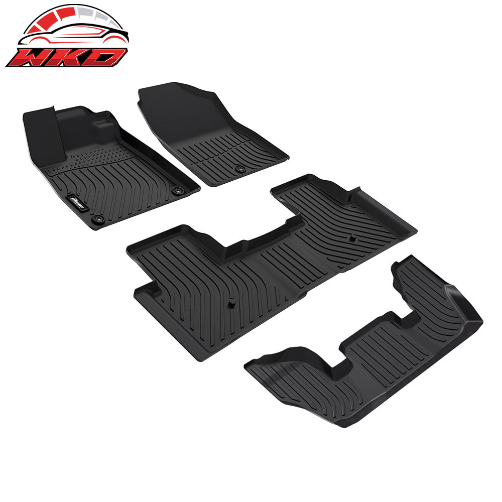 Fits 23-25 Honda Pilot Floor Mats All Weather TPE 3D Front Rear Row Carpet Liner