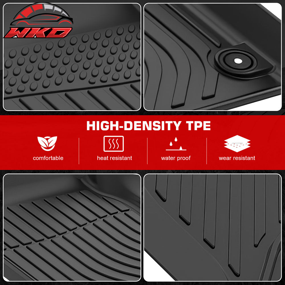 Fits 22-25 GMC Hummer EV Pickup Floor Mats TPE All Weather 3D Carpets Liner 3PC