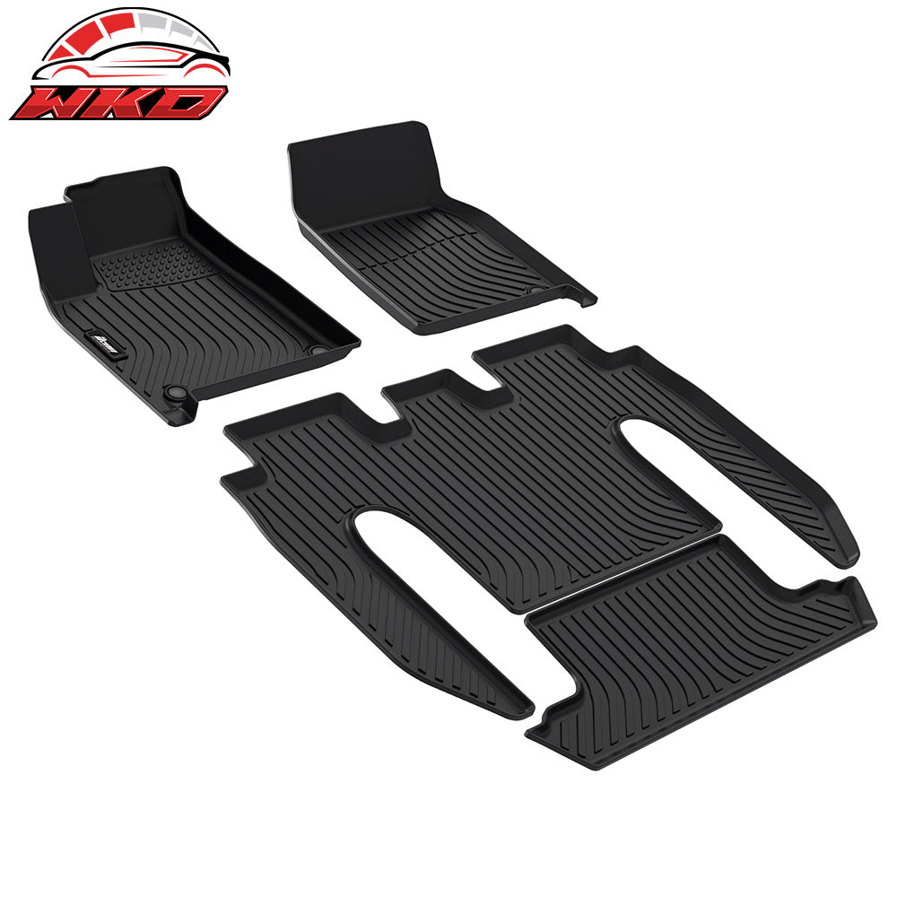 Fits 22-25 Tesla Model X 6 Seats All Weather 3D Molded Floor Mats Carpets TPE