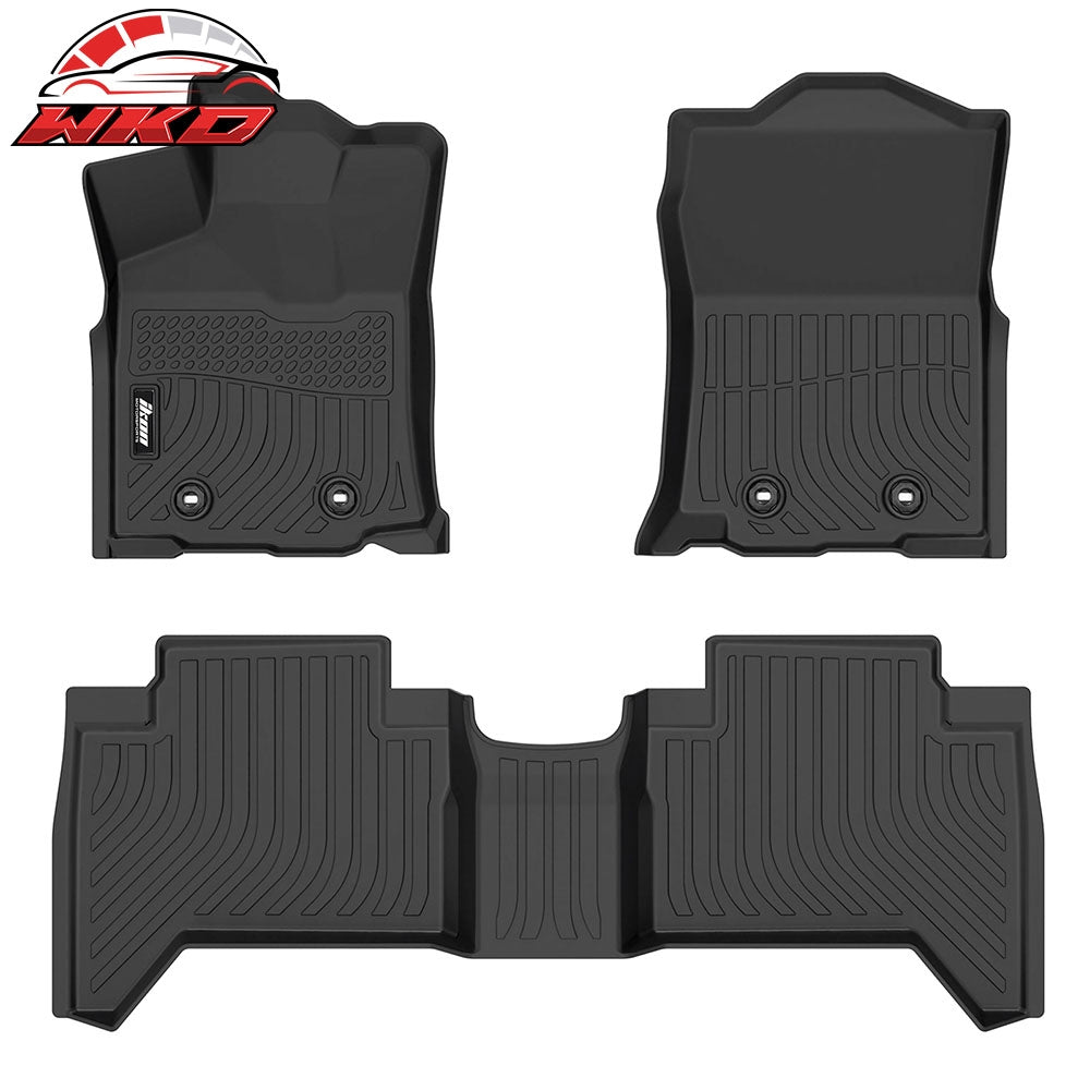 2018-23 Toyota Tacoma Double Cab All Weather Floor Mats 3D Molded Carpets 3PC | Wholesale