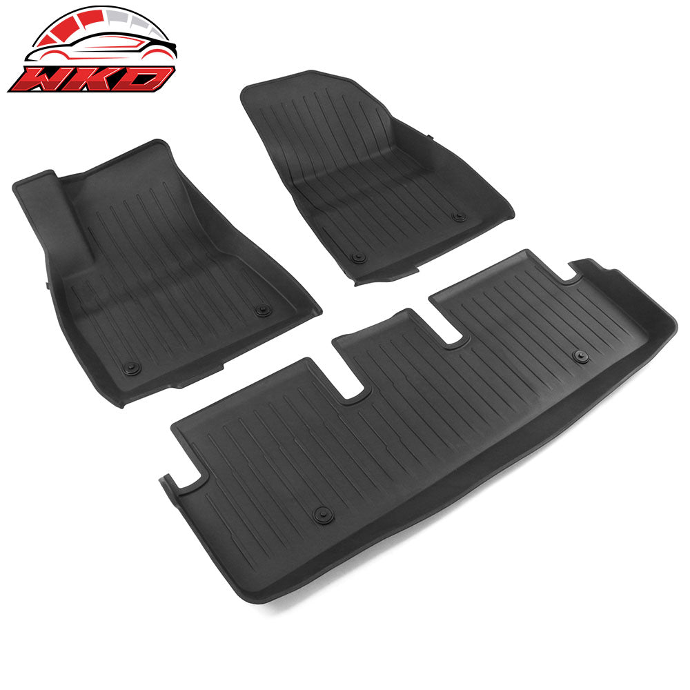 Fits 17-23 Tesla Model 3 3D Molded Front Rear Floor Mats Carpets Injection TPE