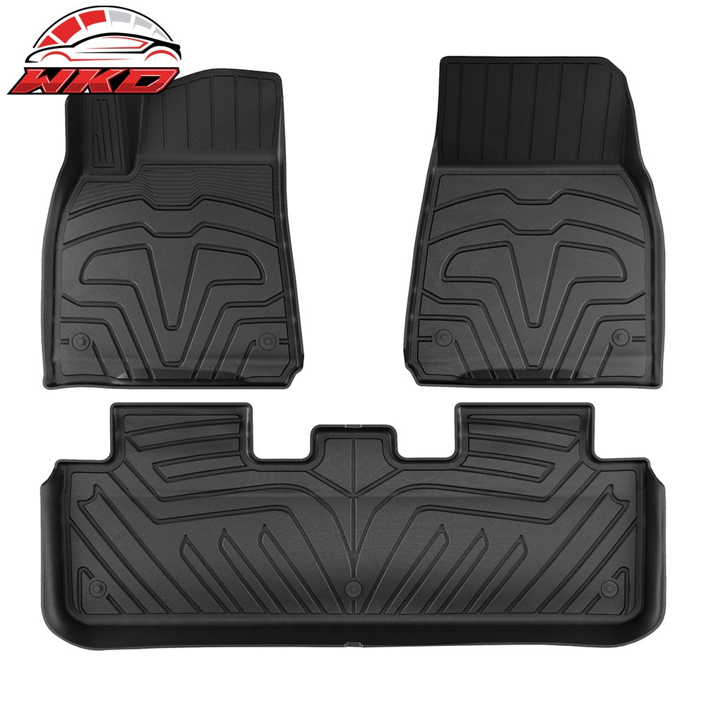 Wholesale 20-2025 Tesla Model Y Floor Mats 3D TPE All Weather Carpets Liner 3PC Guard