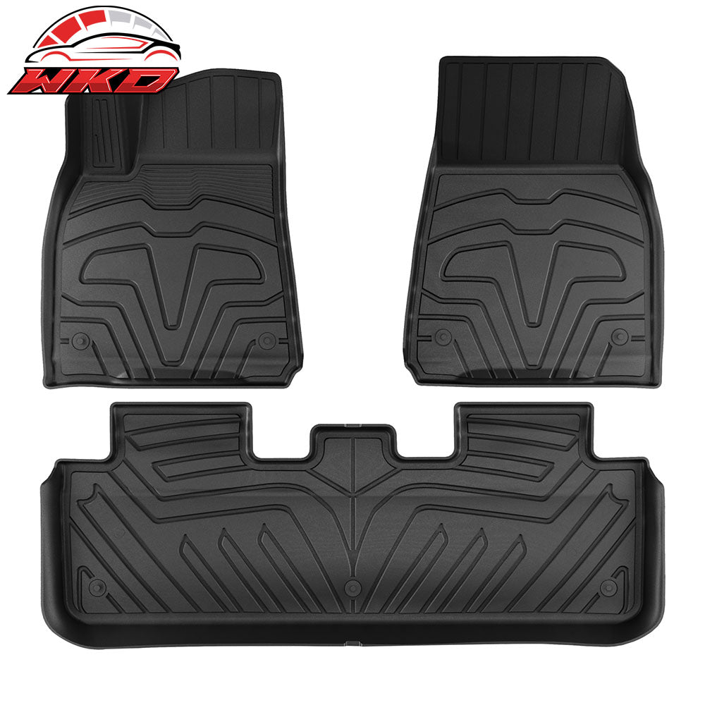Wholesale 20-24 Tesla Model Y Floor Mats 3D TPE All Weather Carpets Liner 3PC Guard