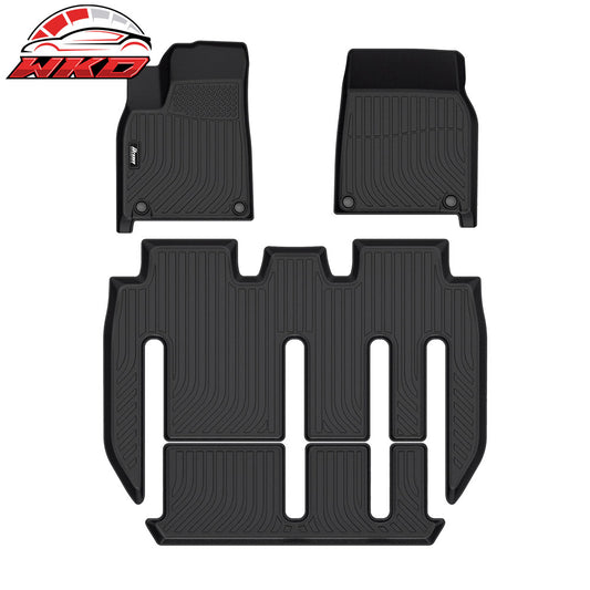 22-25 Tesla Model X 7 Seats All Weather 3D Molded Floor Mats Carpets TPE | Wholesale