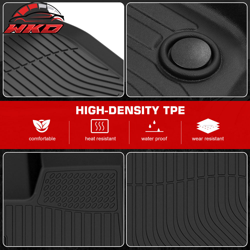 Fits 22-25 Tesla Model X 7 Seats All Weather 3D Molded Floor Mats Carpets TPE