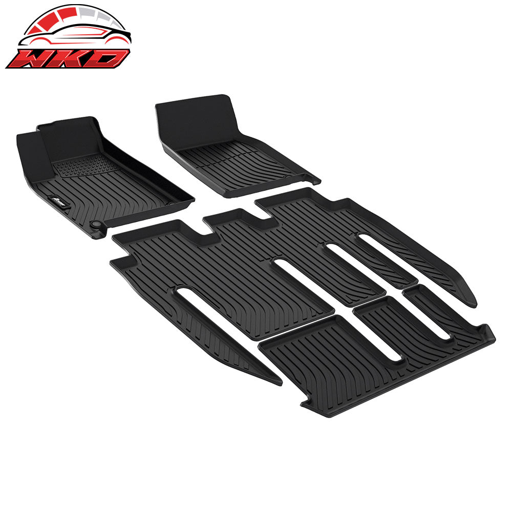Fits 22-25 Tesla Model X 7 Seats All Weather 3D Molded Floor Mats Carpets TPE