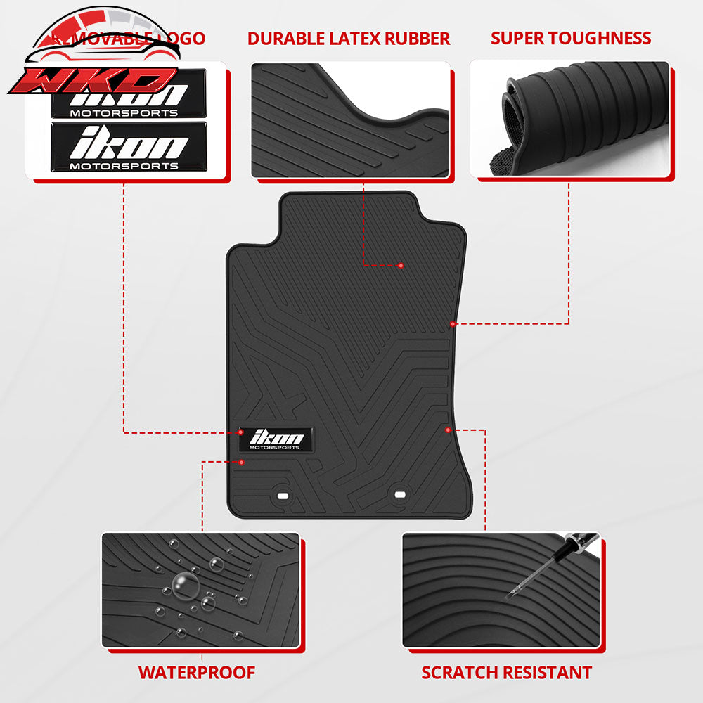 Fits 11-14 Toyota Tacoma Extended Cab Latex Floor Mats All Weather Carpets Black