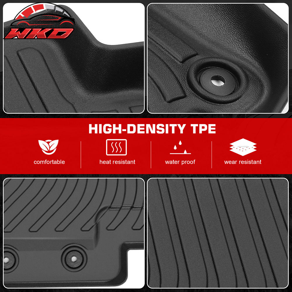 For 22-25 Pathfinder 7-Seat QX60 6-Seat Anti-Slip Floor Mats All Weather TPE 4PC