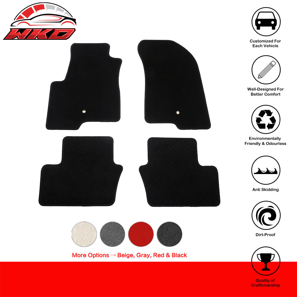 Fits 07-16 Jeep Compass/Patriot Black Nylon Floor Mats Front Rear Carpets Liner