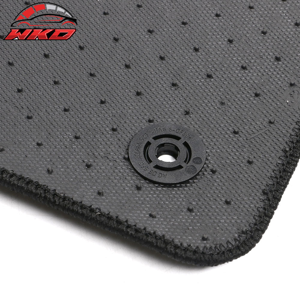 Fits 15-23 Volkswagen GTI/Golf Black Nylon Floor Mats Front Rear Carpets Liner