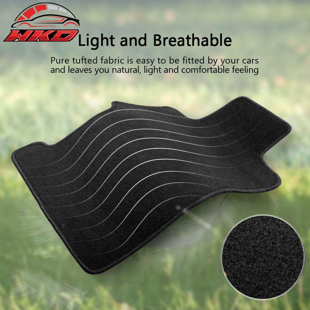 Fits 17-24 Alfa Romeo Giulia Anti-Slip Front Rear Floor Mats Nylon 4PCS - Black