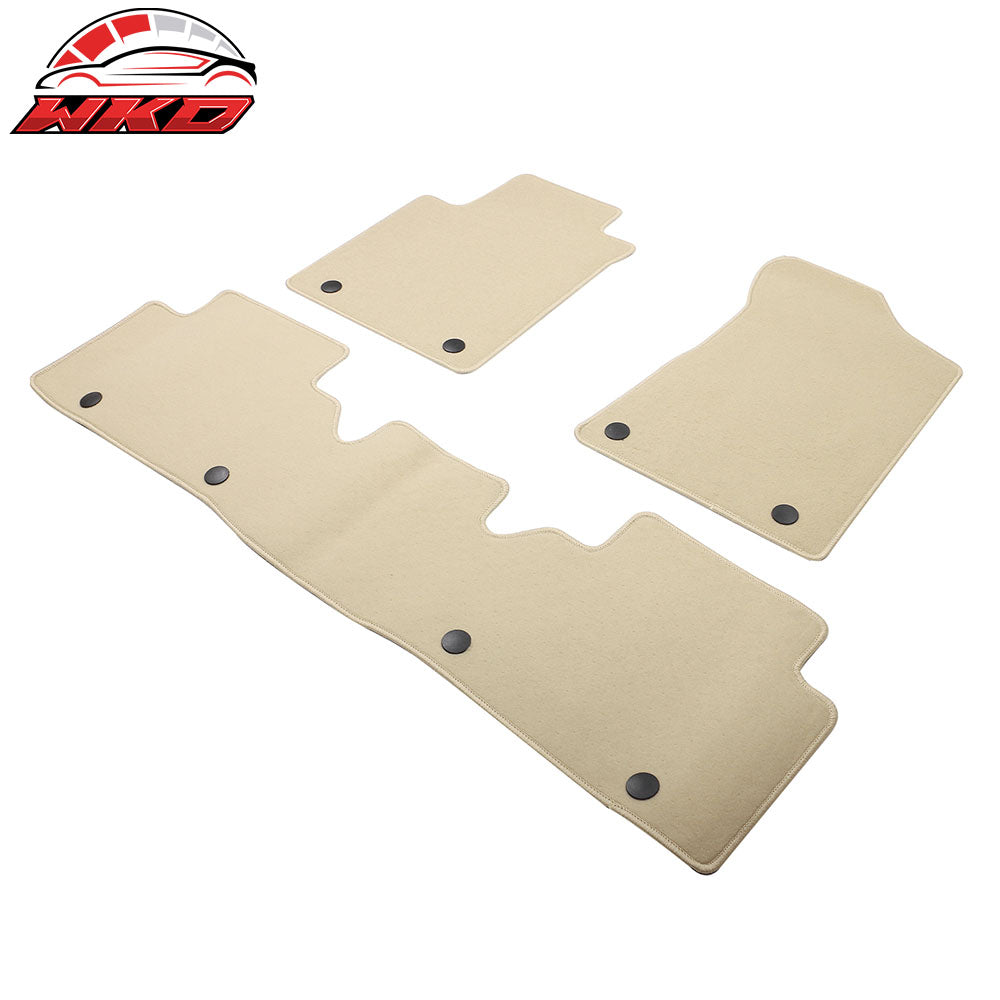 Fits 17-23 Nissan Armada QX80 Anti-Slip Front Rear Floor Mats Nylon 3PCS - Beige