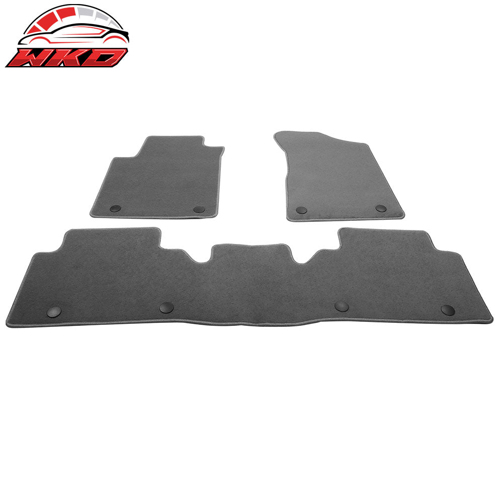 Fits 17-23 Nissan Armada QX80 Anti-Slip Front Rear Floor Mats Nylon 3PCS - Gray
