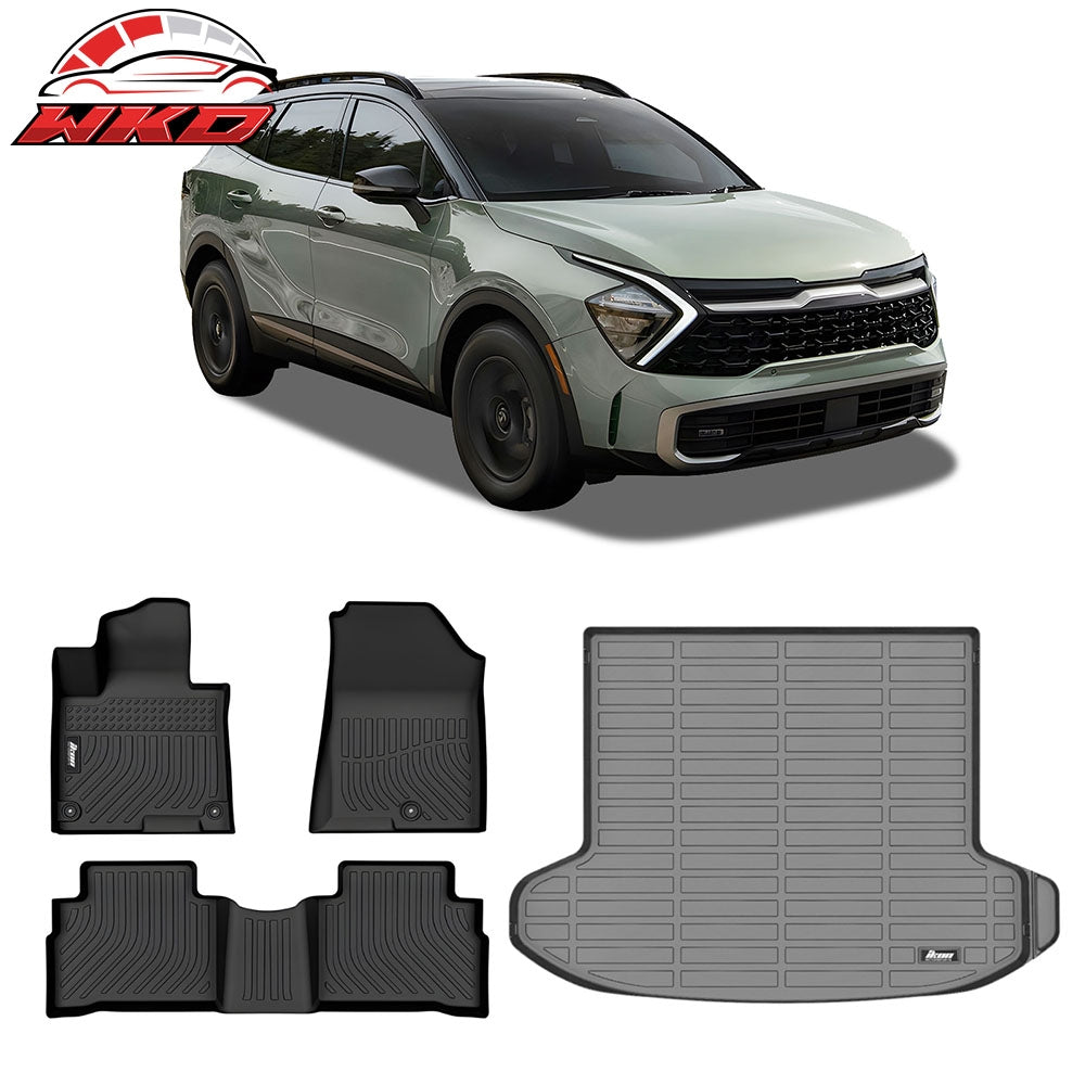 23-25 Kia Sportage EX LX All Weather 3D Molded Floor Mats TPE + Trunk Mat | Wholesale
