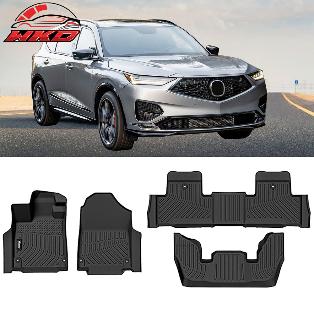 Fits 22-25 Acura MDX All Weather 3D Molded Floor Mats 3 Rows Carpets Liner TPE