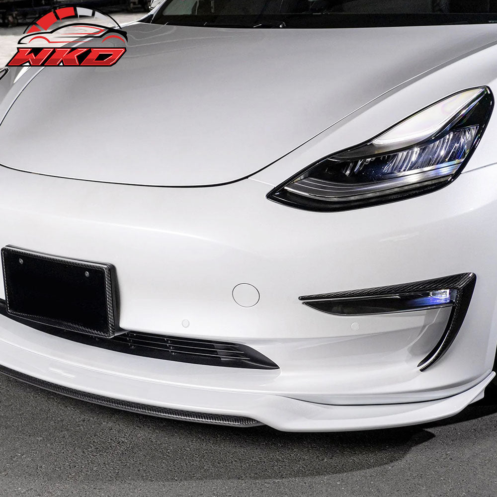 Wholesale 17-23 Tesla Model 3 Carbon Fiber Print Fog Light Lamp Trim Eyebrow Cover ABS